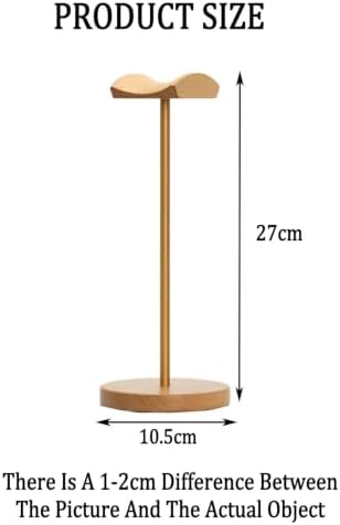 Headphone Stand/Desktop Headset Holder–Crafted from Solid Wood and Aluminum Alloy,supports up to 10kg,suitable for Recording Studios and Various Desktop Setups(Silver) - Image 2