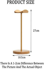 Headphone Stand/Desktop Headset Holder–Crafted from Solid Wood and Aluminum Alloy,supports up to 10kg,suitable for Recording Studios and Various Desktop Setups(Gold) - Image 2
