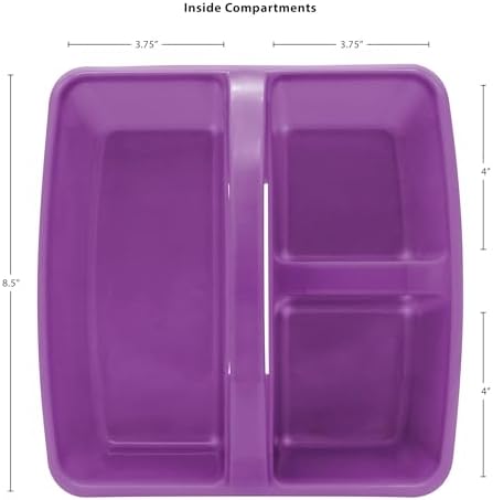 Teacher Created Resources Purple Portable Plastic Storage Caddy 6-Pack for Classrooms, Kids Room, and Office Organization, 3 Compartment - Image 4