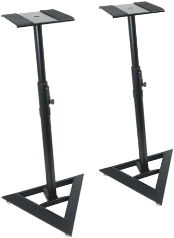 Rockville RSM3 27.5"-43.3" Studio Monitor Bookshelf Speaker Stands, Pair by Rockville