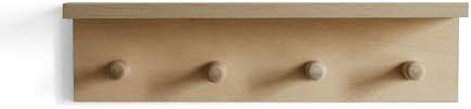 Entrance Coat Rack ，Coat Hooks, Wall-Mounted Wooden Hook Rack, Wall-Mounted Shelves(Birch Color Finish—A-1) - Image 2