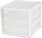 Sterilite ClearView Compact Stacking 3 Drawer Storage Organizer System for Crafting Supplies, Home Office, or Dorm Room, (16 Pack) - Image 6
