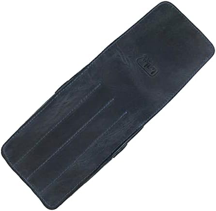 Pen Holder, Pencil Case, Minimalist Style Holder, Classic Storage, Full Grain Leather, Handmade, Slate Blue - Image 3
