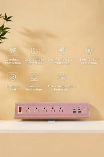 Desk Clamp Power Strip with Nightlight, 40W Fast Charging, 10FT Extension Cord, 4x20W USB-C & 2 USB Ports, 5 AC Outlets, Fits 1.69-Inch Table Edges - Image 6
