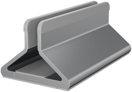 Vertical Stand with Adjustable Width Compact Vertical Laptop Stand Lightweight Desktop Laptop Holder for Home Office, Gray by Unknown
