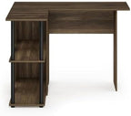 Furinno Abbott L-Shape Computer Desk with Bookshelf, Columbia Walnut/Black - Image 4