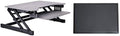 Rocelco 32" Height Adjustable Standing Desk Converter with Anti Fatigue Mat Bundle - Slide Out Retractable Keyboard Tray - Sit Stand Up Dual Monitor Riser - Computer Workstation - Gray (R ADRG-MAFM) by Rocelco