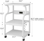 Natwind 3 Tier Printer Stand, 19.7"x15.7", with Charging Station,White - Image 2