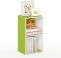 Furinno PASIR Book Shelf, 2-Tier Modern Bookshelf, Open Shelves Bookcase 9 x 12 x 21, Easy Assembly, for Living Room, Bedroom, Home Office, Green/White by Furinno-FitsYourSpaceFitsYourBudget