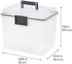IRIS USA WeatherPro Portable File Box Organizer, 19 Qt. 4-Pack, Clear - Image 2