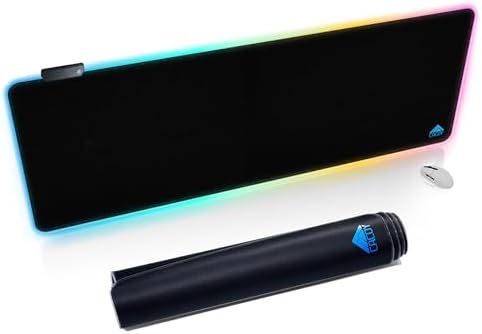 Cacoy 55"x20" RGB Gaming Mouse Pad XXL,Non-Slip LED Lighting Desk Mat,Black by Cacoy