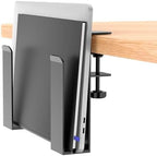 Adjustable Side Laptop Mount, No Drill Desk Storage Organizer, Metal Hanging Notebooks Holder, Punch-Free Clamp for MacBook Pro, Documents With Anti-Scratch Silicone by WYYHAA