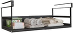 Expandable Under Cabinet Shelf Organizer with 1.25 Inches Thick Clips, Heavy Duty Extendable Under Shelf Storage Basket for Pantry or Laundry Room, Black, 1 Pack, Interior: 5.7" H x 8.54" D by SHINEWON