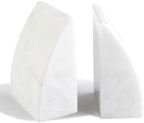 Koville Marble Bookends for Shelves, Large Bookends for Heavy Books, Natural Stone Book Stopper for Books CD Movies, Aesthetic Decorative Book Ends (White) by Koville