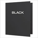 Oxford Twin-Pocket Folders,Textured Paper,Letter Size,Black,Holds 100 Sheets,Box of 25 (57506EE),8-1/2 x 11,(Pack of 5) - Image 3