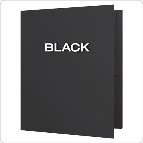 Oxford Twin-Pocket Folders,Textured Paper,Letter Size,Black,Holds 100 Sheets,Box of 25 (57506EE),8-1/2 x 11,(Pack of 5) - Image 3