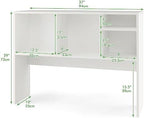 LDAILY Desktop Bookshelf, 2-Tier Office Desk Shelf Organizer with 4 Shelves, 37''L Wood Storage Rack Display Shelf for Office, College Dorm, Bedroom (White) - Image 3