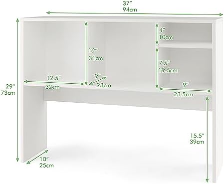 Desktop Bookshelf, 3-Tier Wood Countertop Bookcase with 5 Shelves - Image 3
