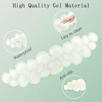Gel Cloud Wrist Rest Keyboard Clear Green Mouse Pad with Wrist Rest Set 3PCS Ergonomic Cool Keyboard Wrist Pad Cute Acrylic Coaster Non-Slip Base Cute Transparent Mouse Wrist Pad Support for Computer - Image 5