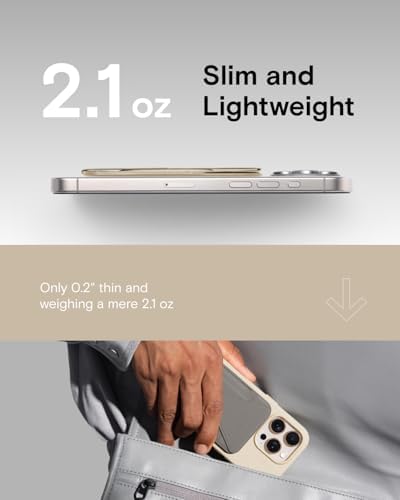 MOFT Magnetic Wallet Stand Compatible with iPhone 16/15/14/13/12 Series, Angle Adjustment & Magsafe Compatible MOVAS Phone Stand,Earthen Beige - Image 2