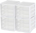 Sterilite Wide 3-Drawer Storage Unit for Bedroom and Dresser, 4-Pack by Sterilite