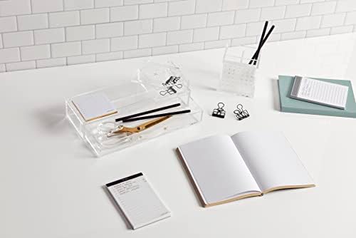 russell+hazel Acrylic Pen & Pencil Holder with Perpetual Calendar, Clear - Image 5
