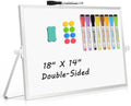 Double-Sided Magnetic White Board with Stand, 18" x 14" by AMUSIGHT