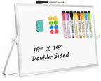 Double-Sided Magnetic White Board with Stand, 18" x 14" by AMUSIGHT