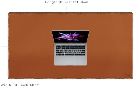 Vyaaa Leather Desk Pad, 40“ x 24” XXL Large Desk Mat, Large Mouse Pad on Top of Desks for Computer, Gaming, Home or Office (Brown) - Image 3