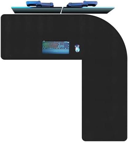 Vyaaa L Shaped Mouse Pad, 59"x59"x19.6" Large Corner Mouse Desk Mat, Black by Vyaaa