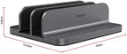JOKItech Dual Aluminum Vertical Laptop Stand Organizer, Sturdy Notebook Computer Holder Stand Compatible with New Liquid Retina XDR Apple MacBook Air/Pro/Neo, Mac mini, Apple TV & iPad Pro - Spacegray - Image 4