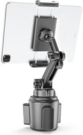 Charchendo Adjustable Extendable Cup Holder Tablet Stand - 4-12.9 inch Tablet & Phone Mount, Non-Slip Secure Clamp, for Car/Truck, Fits iPad Pro/Air/Mini, Samsung Galaxy Tab by Charchendo