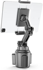 Charchendo Adjustable Extendable Cup Holder Tablet Stand - 4-12.9 inch Tablet & Phone Mount, Non-Slip Secure Clamp, for Car/Truck, Fits iPad Pro/Air/Mini, Samsung Galaxy Tab by Charchendo