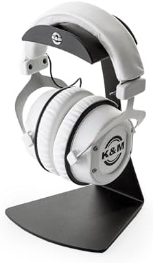 K&M Konig & Meyer 16075.000.56 Headphone Table Free-Standing Holder | Protective Rubber Padded Arm | Slip-Resistant Base | Black Structured Surface | Steel Design | Headset Accessory | German Made - Image 3