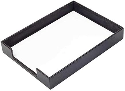 MOOGCO Leather Document Tray - Pen Holder - Note Paper Holder -3 Accessories-Desk Organizer - Office Desk Accessories - Desktop Storage - 3 PCS (BLACK) - Image 4