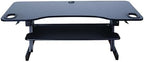 Rocelco 45" Height Adjustable Standing Desk Converter with Anti Fatigue Floor Mat and Slide Out Retractable Keyboard Tray - Sit Stand Up Triple Screen Tabletop Riser - Black (R ADRB-45-MAFM) - Image 6
