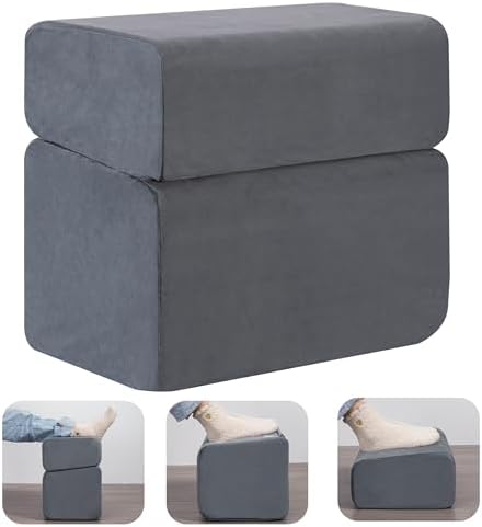 Ganondorf Foot Rest for Under Desk at Work Adjustable Foot Rest Under Desk Ergonomic Foot Stools for Under Office Desk Leg Pillow for Underdesk Footrest with Washable Cover, Grey by Ganondorf