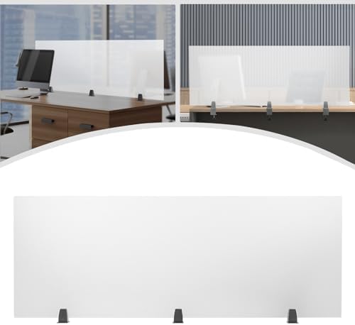 Desk Privacy Panel, Desk Divider, Desks Partition, Frosted Acrylic Desktop Privacy Panel with Stable C-Clamp for Home Office School Retail Clinic (1Pcs, 60 * 22 * 2in) - Image 6
