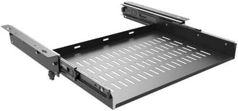 Sliding Under Desk Laptop Mount Shelf with Air Vents, 16" W by JINGCHENGMEI