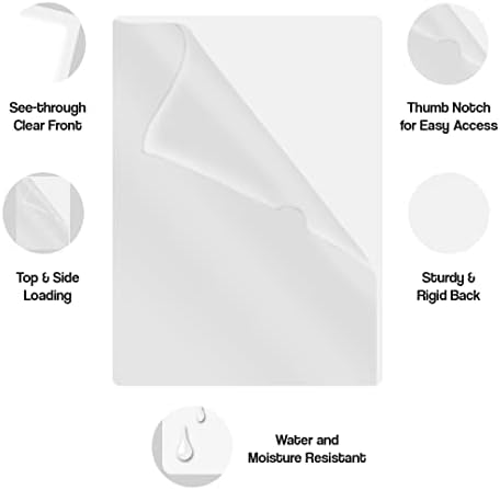 White Vinyl Folders, Heavy Duty Plastic Folders with Clear Front Pocket, Doctor Stuff, Letter Size L-Type Document Holder for Home, Office and Medical, Pack of 100 - Image 4