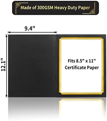 GNL Certificate Holders - 50 Packs Black Diploma Holders, Certificate Covers with Gold Foil Border, for Letter Size 8.5 x 11 Certificate Paper, Award, Graduation, Documents - Image 3
