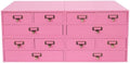 4-Piece Desktop Drawers Stackable Wood Desktop Cabinet with 3 Drawers Tabletop Storage Organization Box Drawer Cabinet for Bedrooms, Offices, Dormitories, Kitchens (Pink) by Unknown