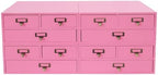 4-Piece Desktop Drawers Stackable Wood Desktop Cabinet with 3 Drawers Tabletop Storage Organization Box Drawer Cabinet for Bedrooms, Offices, Dormitories, Kitchens (Pink) by Unknown