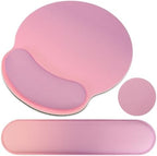 PATIKIL Ergonomic Wrist Rest Set, Memory Foam Mouse Pad and Keyboard Wrist Rest Support Hand Waterproof Cup Pad Non-Slip for Office Computer Gaming Home Desk Accessory, Purple Pink by PATIKIL