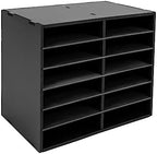 Mail Sorter Desktop, Black Mailbox for Classroom, 12 Compartments Literature Organizer, Desktop File Sorter, Paper Organizer for Home School Office (12 Slots Black) - Image 6