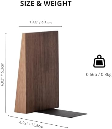 Muso Wood Handmade Walnut Book Ends for Shelves - Image 7
