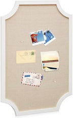 Wonderjune Linen Display Pinboard, Scalloped, 24'' X 36", Bright White by Wonderjune