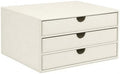UnionBasic Document Organizer, 3-Drawer File Cabinet Document Storage Box, Office Desktop Filing Organizer, Creamy White by UnionBasic