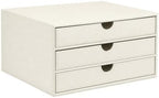 UnionBasic Document Organizer, 3-Drawer File Cabinet Document Storage Box, Office Desktop Filing Organizer, Creamy White by UnionBasic