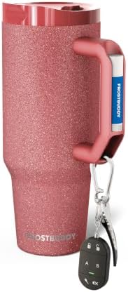 Frost Buddy Thicc Buddy 40 oz Tumbler with Handle (Burgundy Glitz) by FrostBuddy